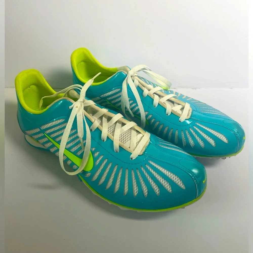Nike Women's Rival Sister Blue Green Track and Field Running Cleats Shoes Sz 9.5